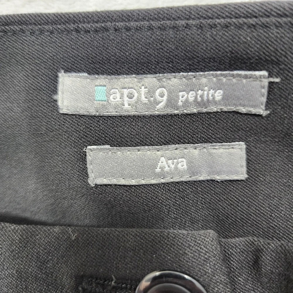 Apt. 9 Pants Womens‎ 10P PETITE Black Ava Bootcut Twill Stretch Office Career